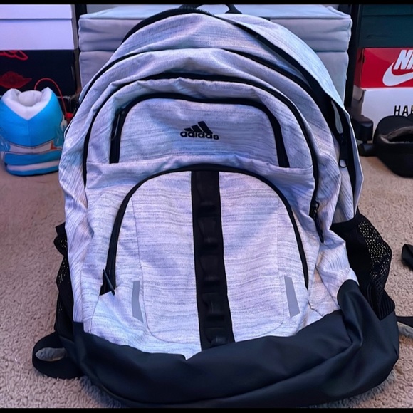 Adidas Prime backpack, light grey with black trim